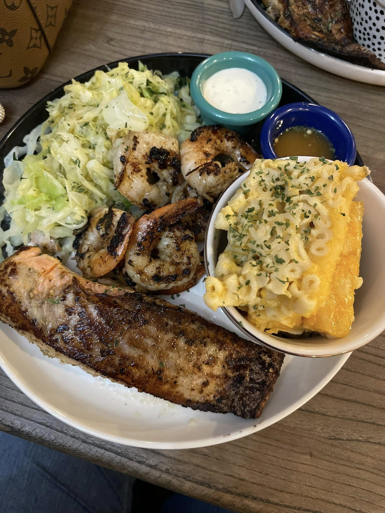 Dine-in meal at Jus Fishy: Salmon and Shrimp combo